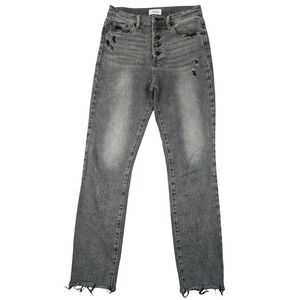 Pistola Jeans Womens 28 Gray Skinny Distressed Raw Fray Hem